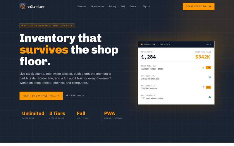 ezItemizer — live site preview