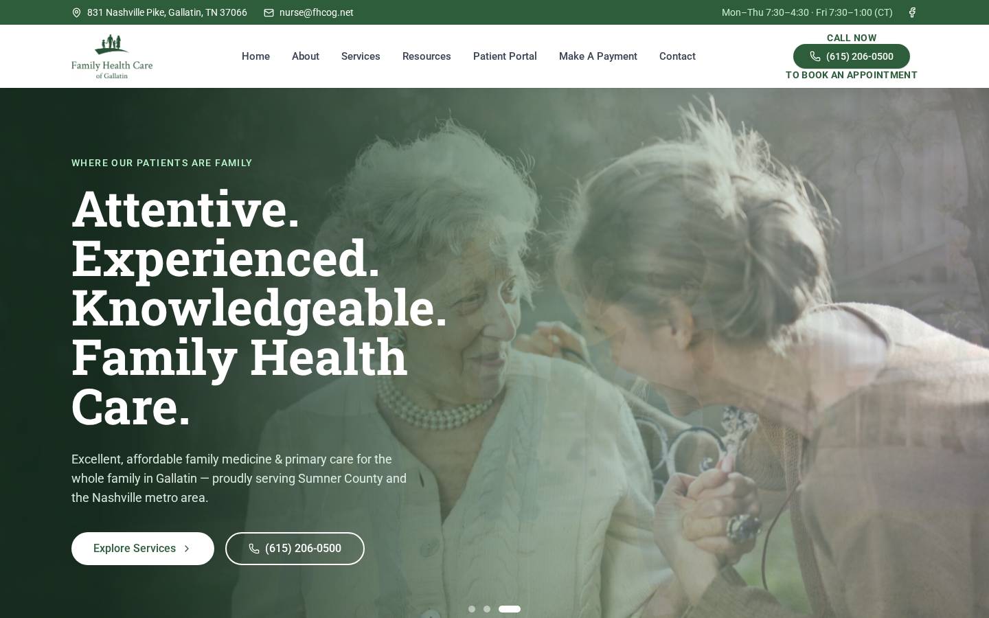 Family Health Care of Gallatin — Attentive. Experienced. Knowledgeable.